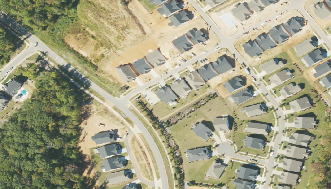 Aerial photograph of the clubhouse and amenities at Bailey's Glen