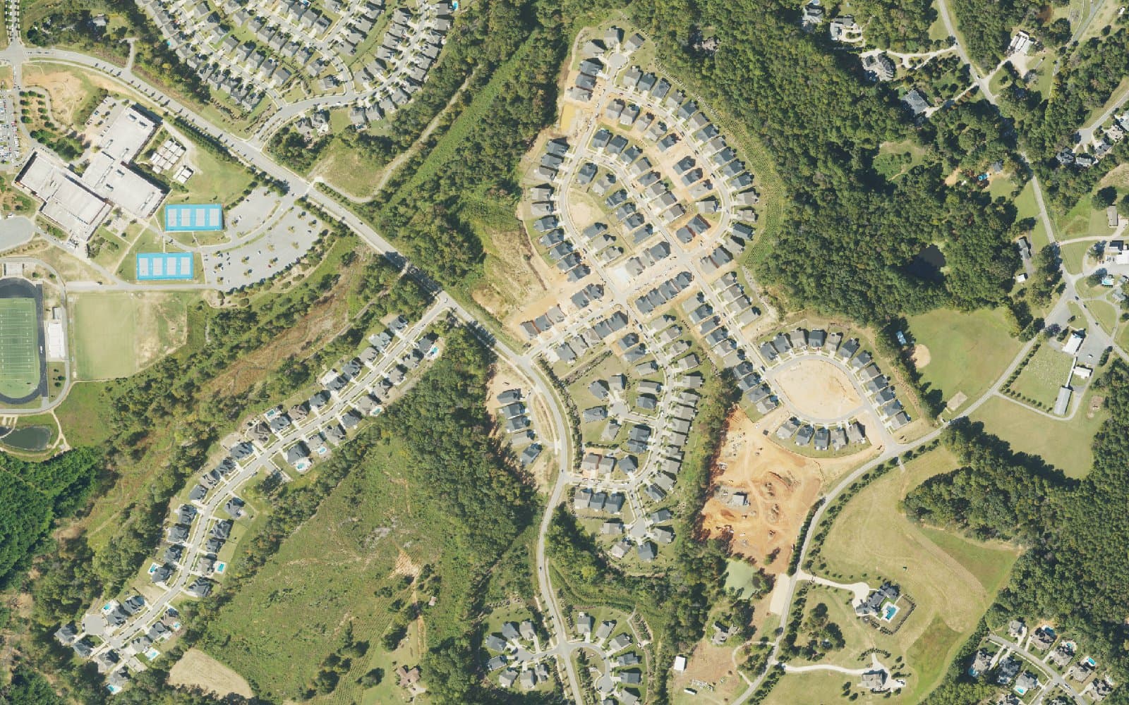 Aerial photograph of Bailey's Glen and the surrounding area