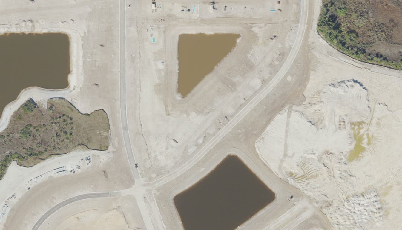 Aerial photograph of the clubhouse and amenities at Brightmore at Wellen Park