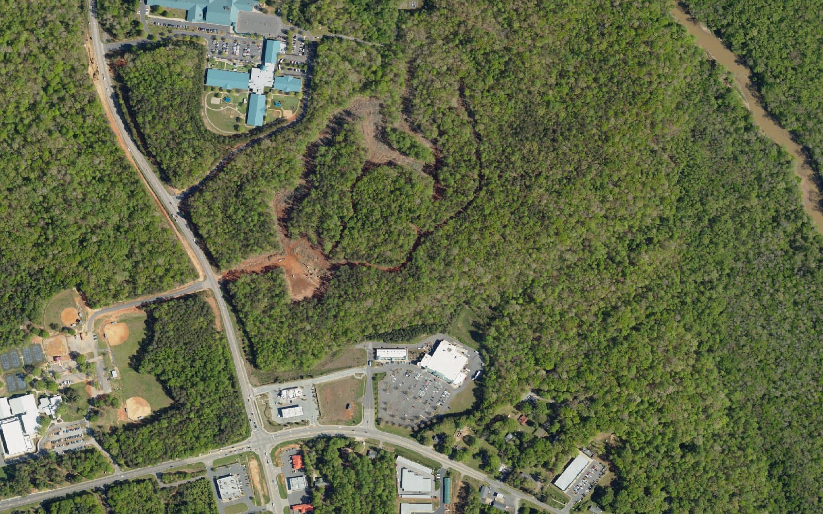 Aerial photograph of Brook Run and the surrounding area