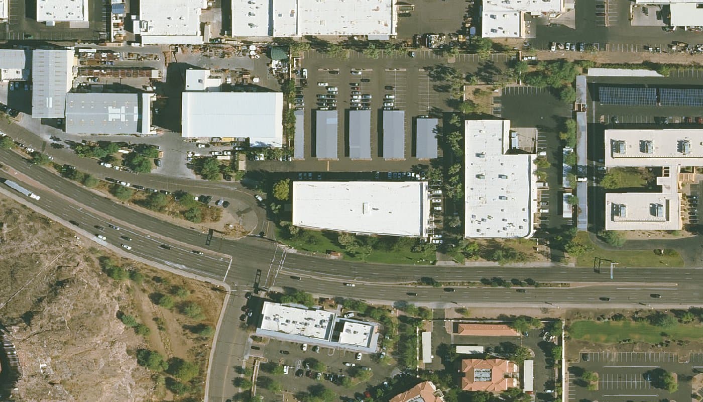 Aerial photograph of the clubhouse and amenities at CantaMia at Estrella