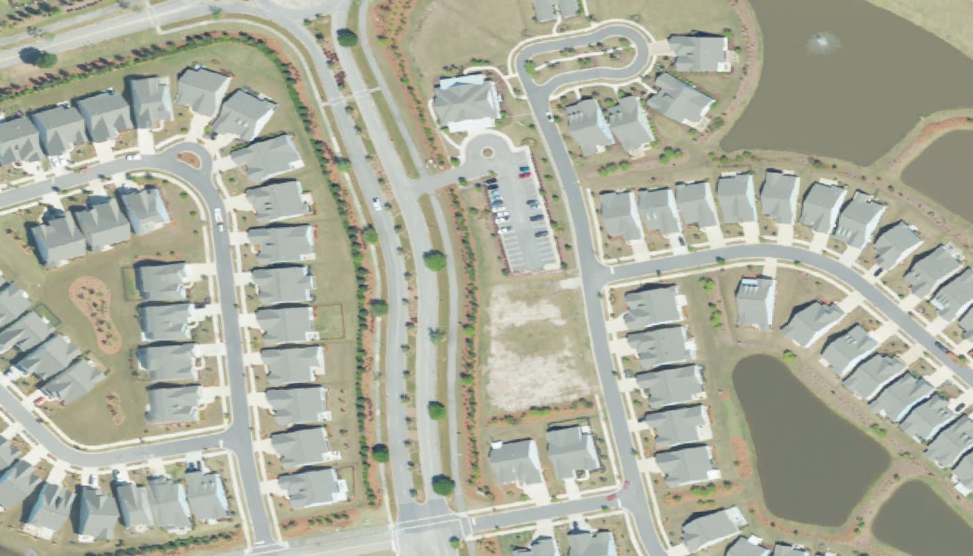 Aerial photograph of the clubhouse and amenities at Del Webb at Grande Dunes Myrtle Beach