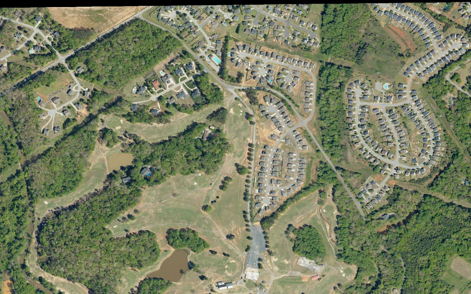 Aerial photograph of Del Webb Greenville and the surrounding area