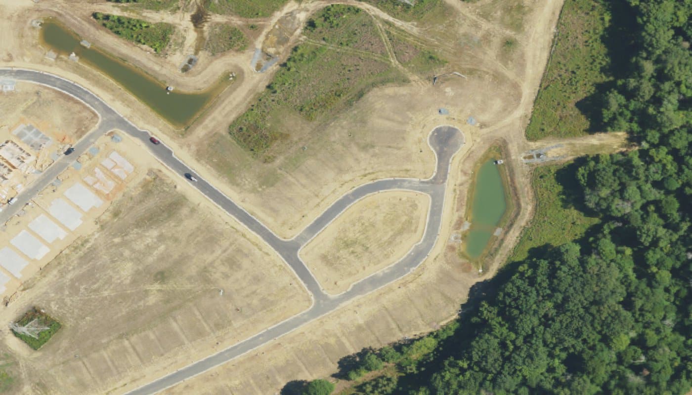 Aerial photograph of the clubhouse and amenities at Esplanade at Northgate