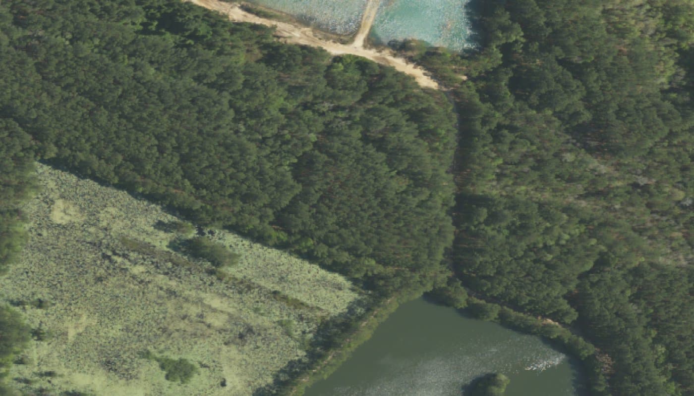 Aerial photograph of the clubhouse and amenities at Four Seasons at Hilton Head Lakes