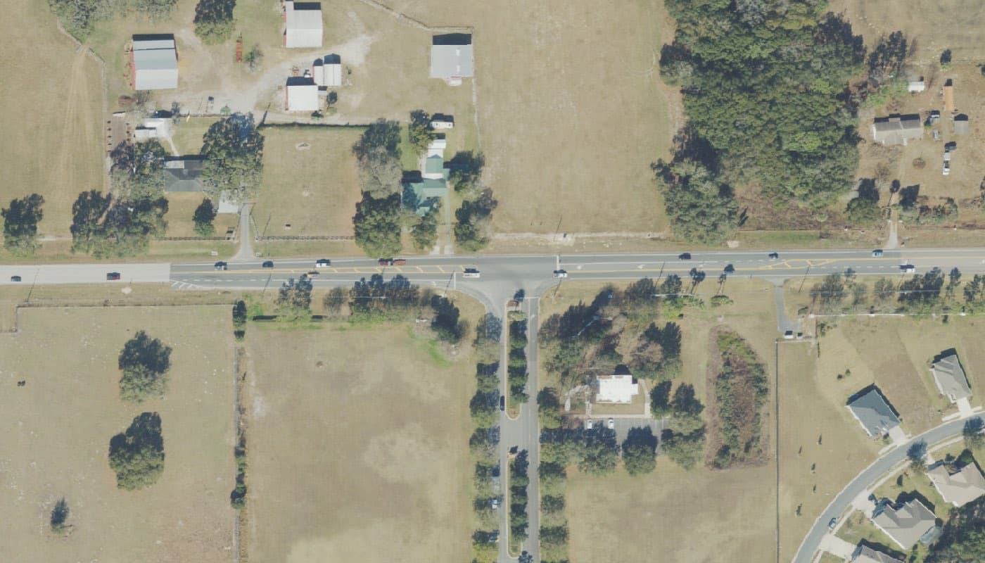 Aerial photograph of the clubhouse and amenities at Lakes of Mount Dora
