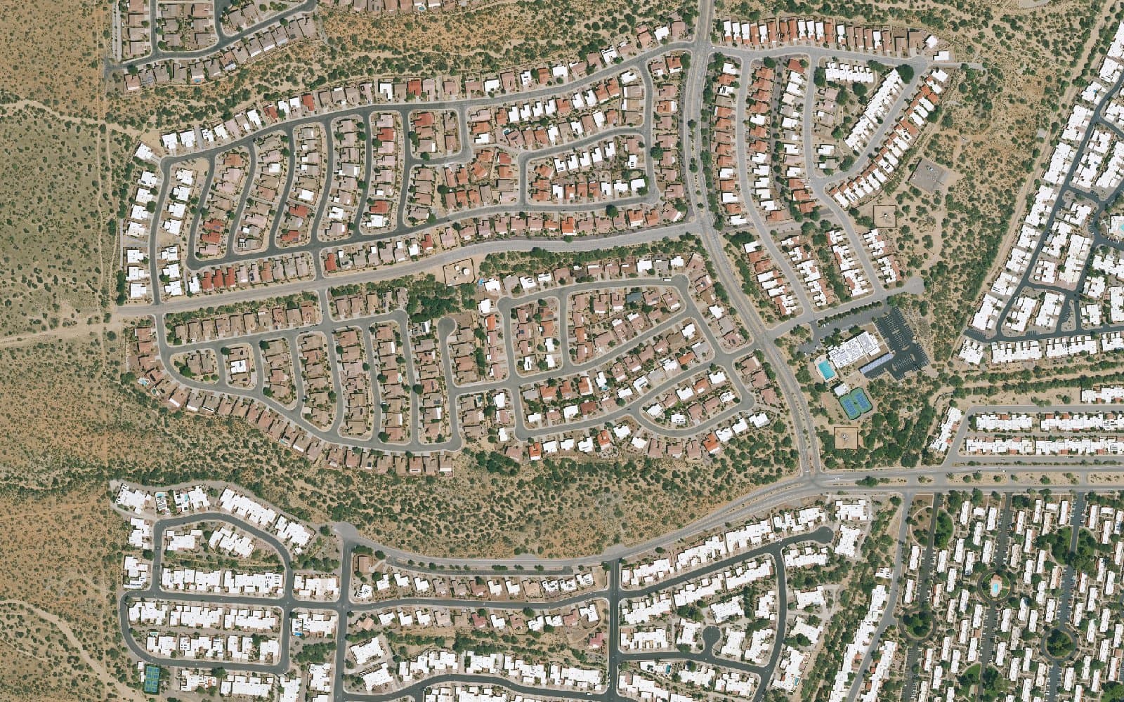 Aerial photograph of Las Campanas and the surrounding area