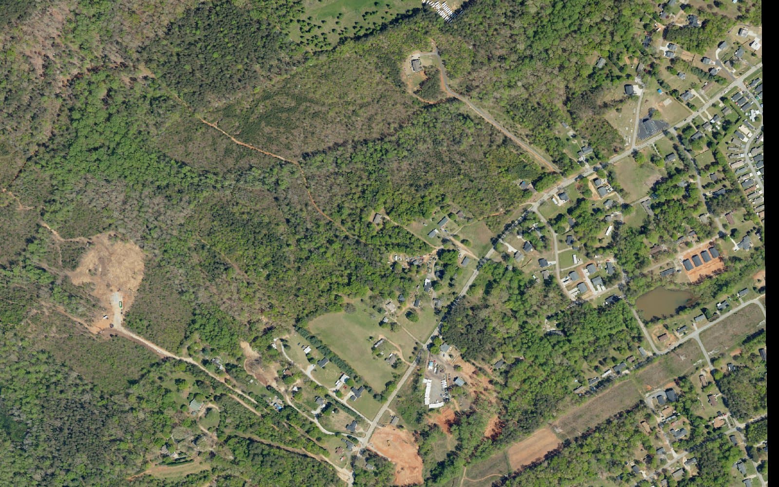 Aerial photograph of Pebble Springs and the surrounding area