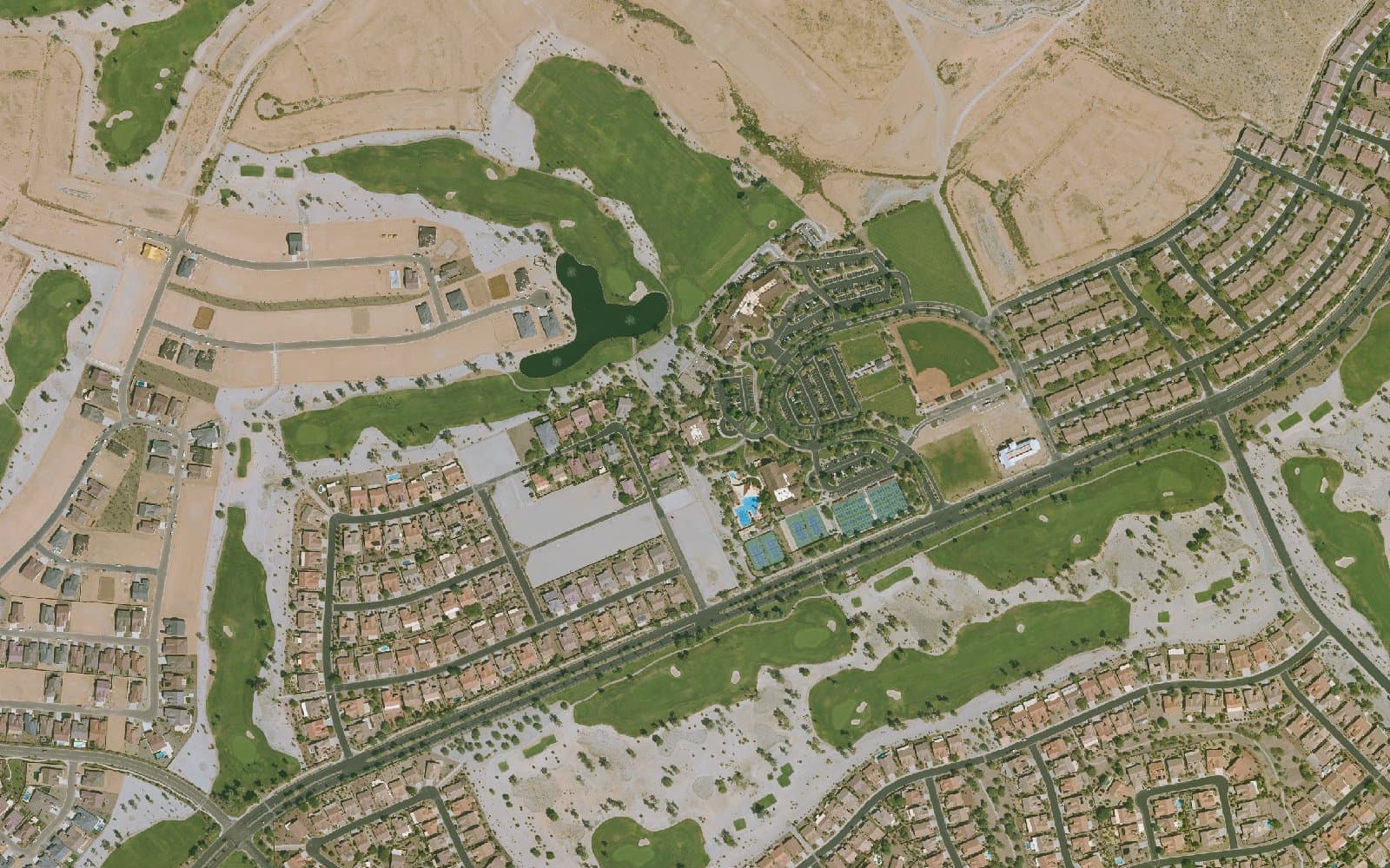 Aerial photograph of Robson Ranch Arizona and the surrounding area