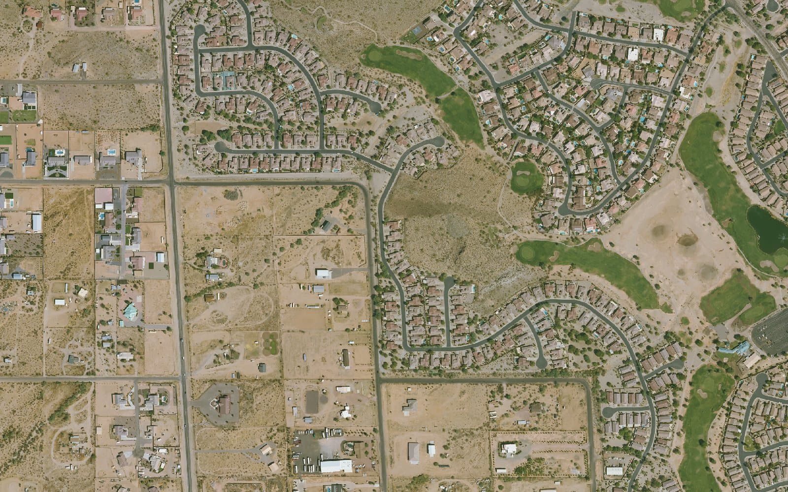 Aerial photograph of Solera at Johnson Ranch and the surrounding area