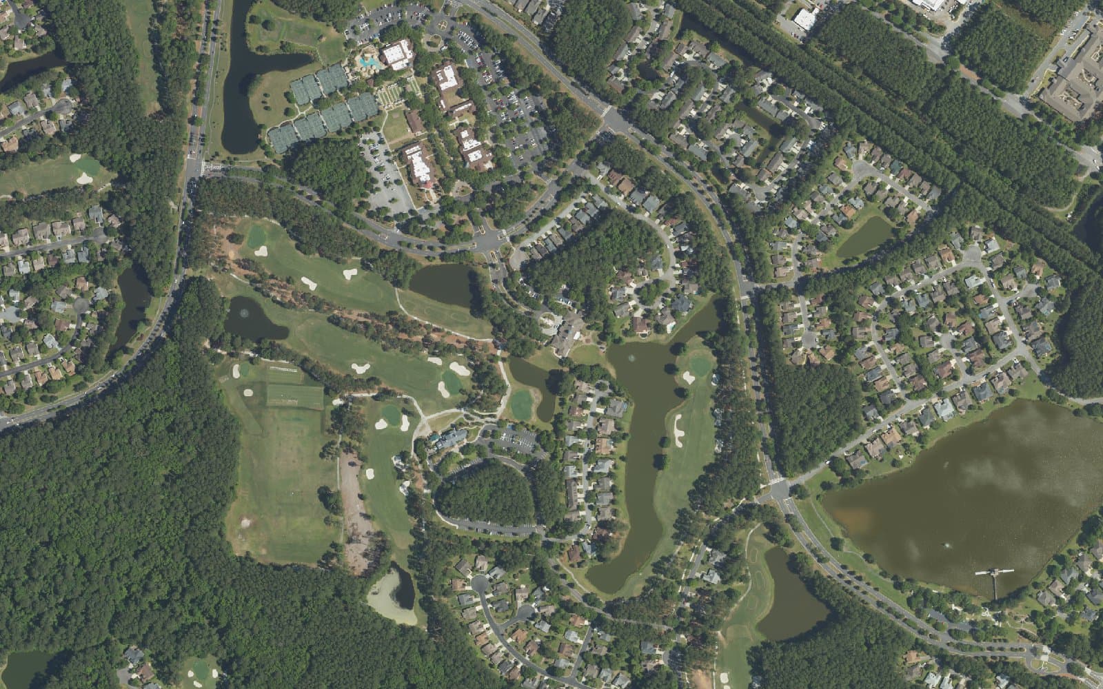 Aerial photograph of Sun City Hilton Head and the surrounding area