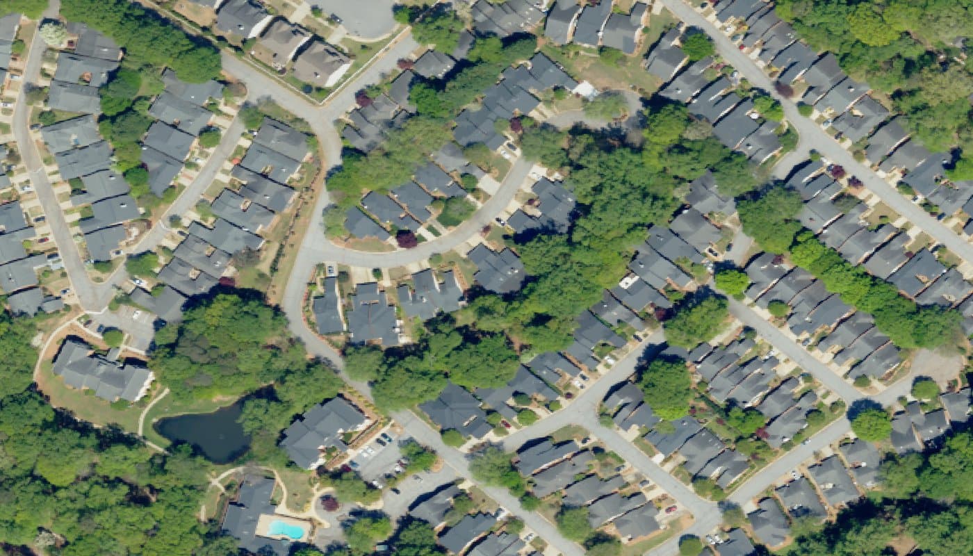 Aerial photograph of the clubhouse and amenities at Swansgate